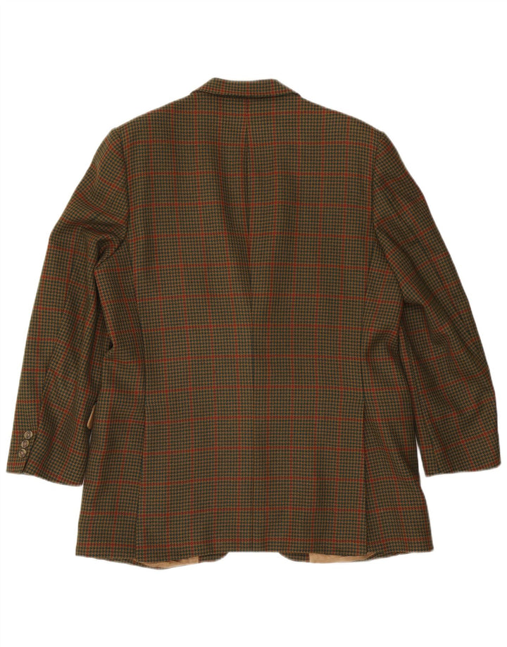Gieves & Hawkes Ανδρικό σακάκι σακάκι με 2 κουμπιά UK 44 2XL Khaki Houndstooth