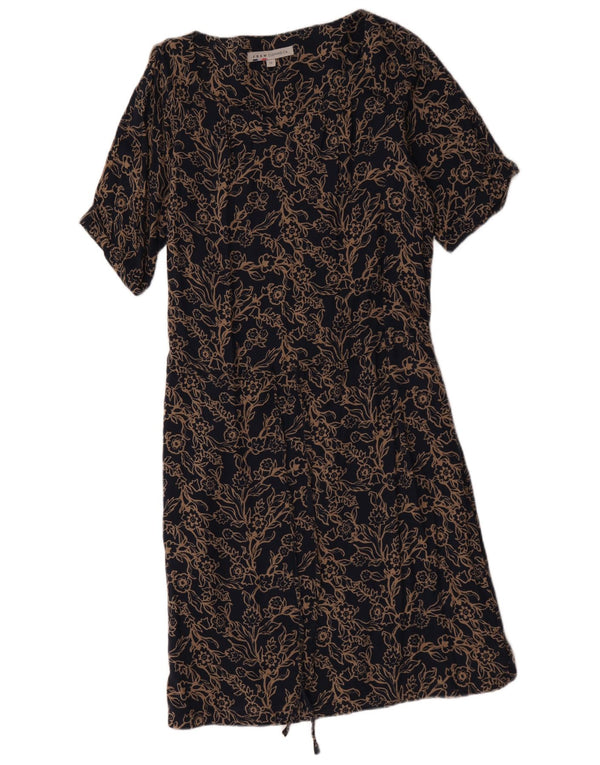 Crew Clothing Γυναικείο φόρεμα A-Line UK 12 Medium Navy Blue Floral Βαμβακερό