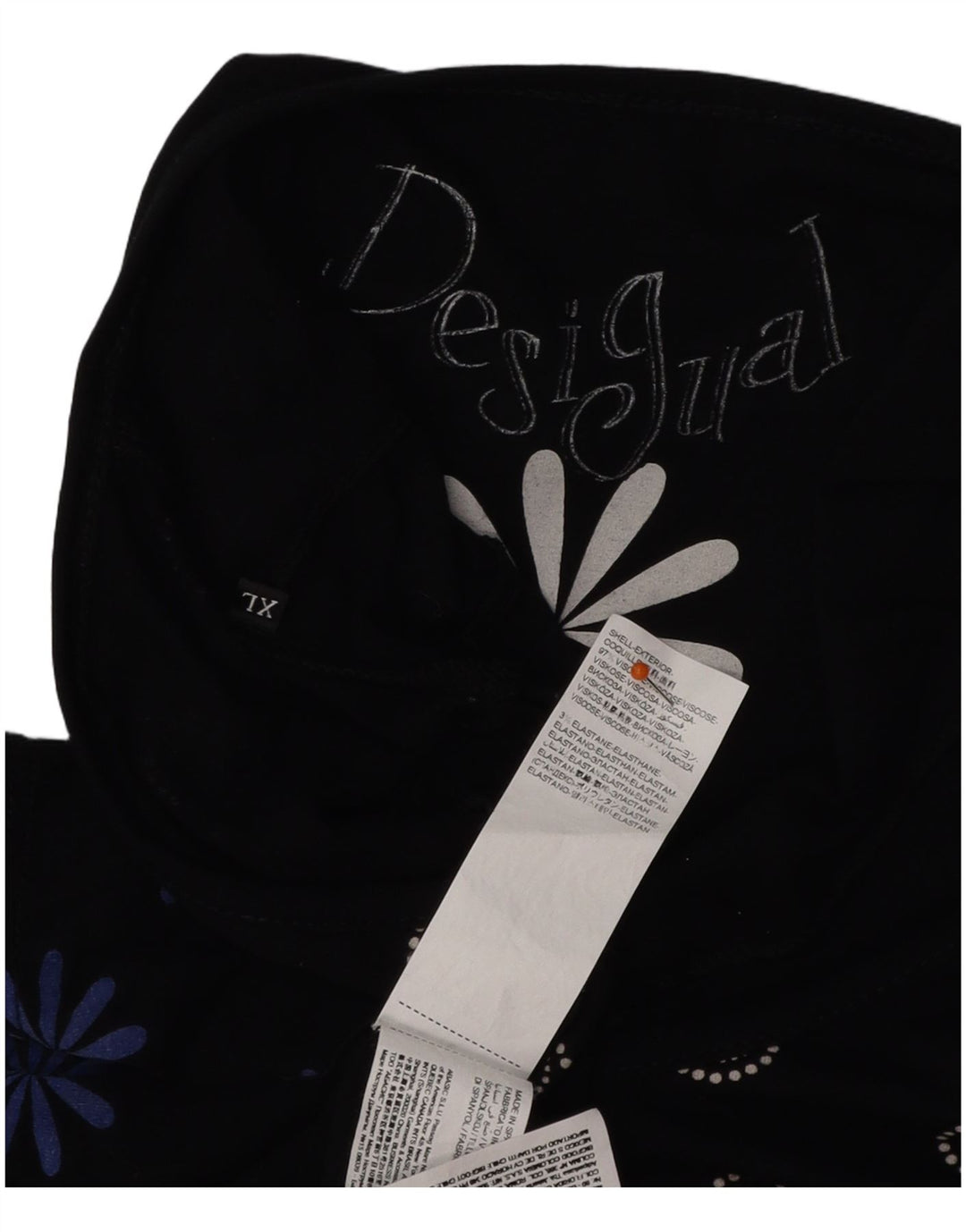 DESIGUAL Γυναικείο φόρεμα A-Line UK 18 XL Μαύρη φλοράλ βισκόζη
