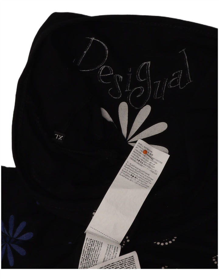 DESIGUAL Γυναικείο φόρεμα A-Line UK 18 XL Μαύρη φλοράλ βισκόζη