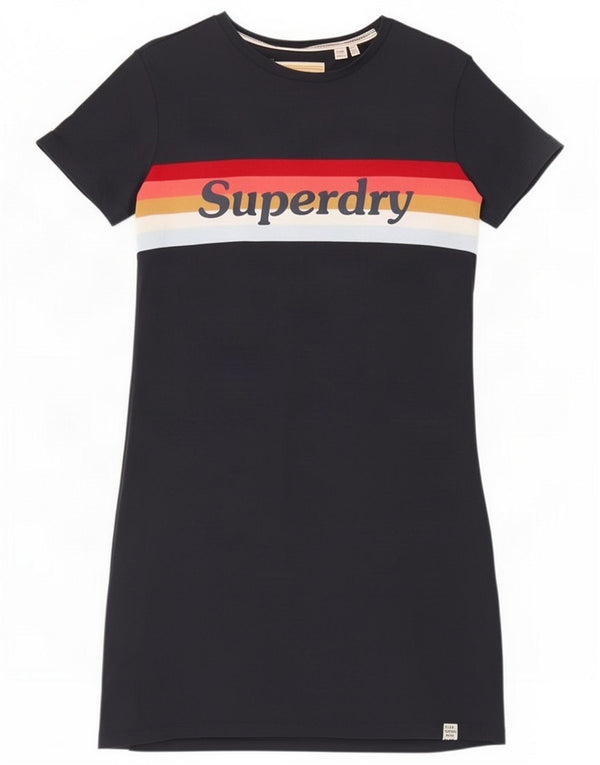 Superdry Γυναικείο γραφικό μπλουζάκι UK 10 Small Navy Blue Colorblock