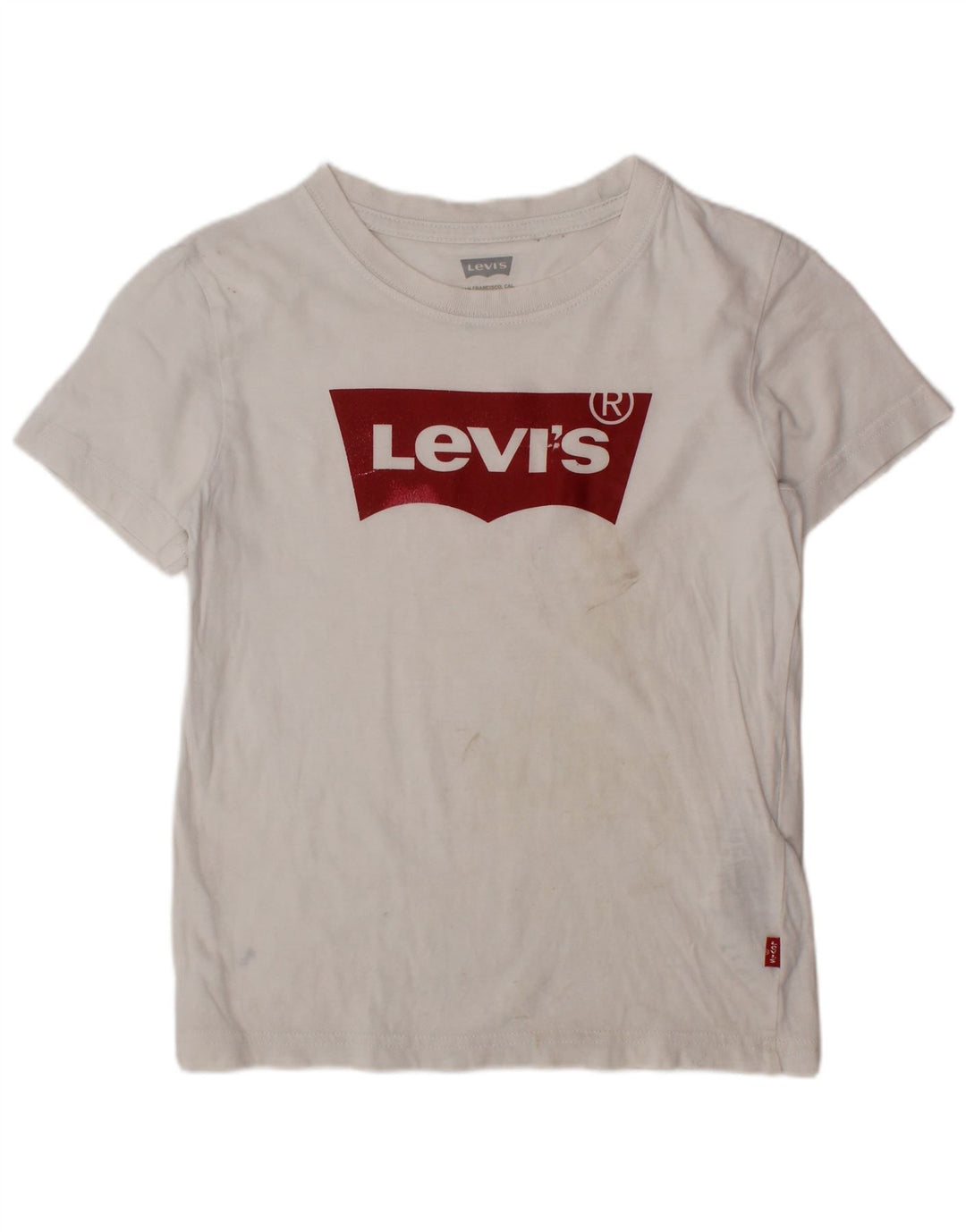 LEVI'S Girls Graphic T-Shirt Top 5-6 ετών Λευκό βαμβακερό