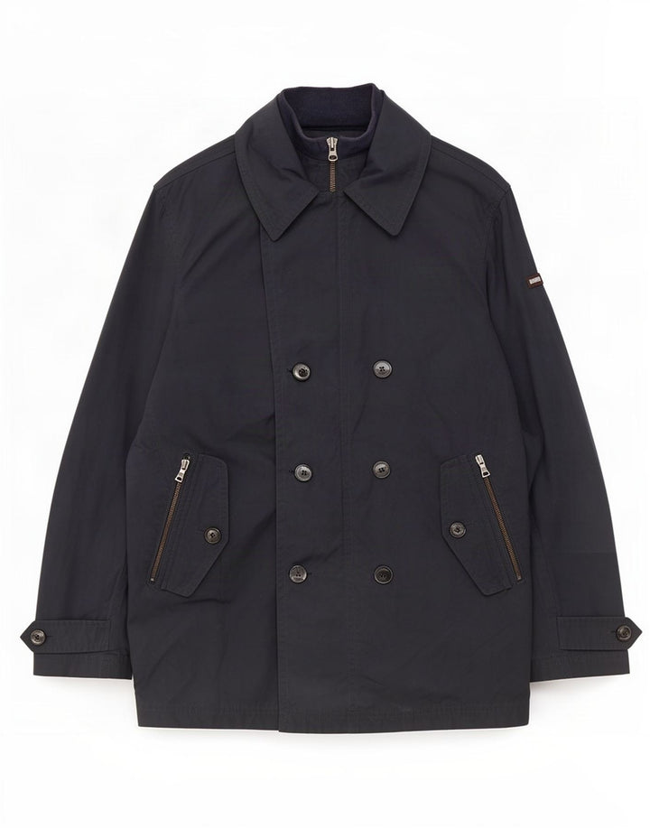 Ανδρικό παλτό Hackett με διπλό στήθος UK 38 Medium Navy Blue Nylon