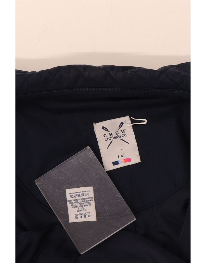 CREW CLOTHING Γυναικείο καπιτονέ μπουφάν UK 14 Medium Navy Blue Cotton