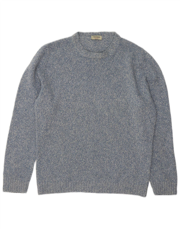 Ανδρικό πουλόβερ Gran Sasso Crew Neck Jumper IT 48 Medium Blue Flecked Cashmere
