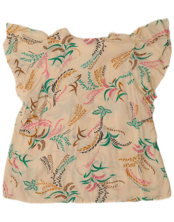 Marks & Spencer Γυναικεία Μπλούζα Τοπ UK 14 Large Off White Floral