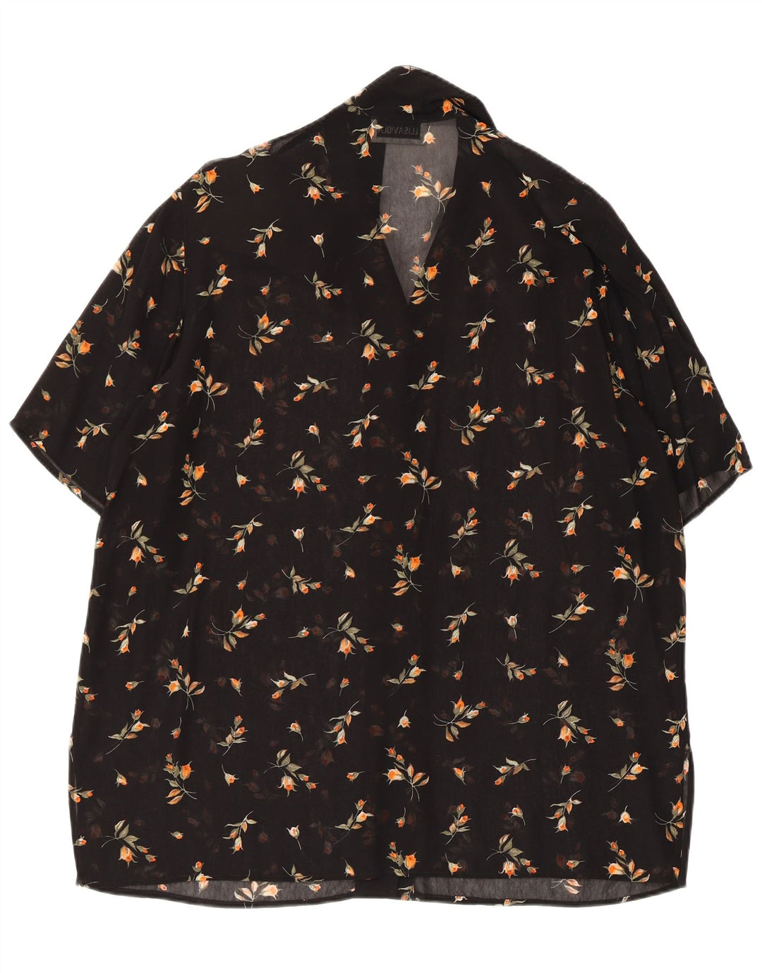 LUISA VIOLA Γυναικεία See Through Μπλούζα UK 20 2XL Μαύρη φλοράλ