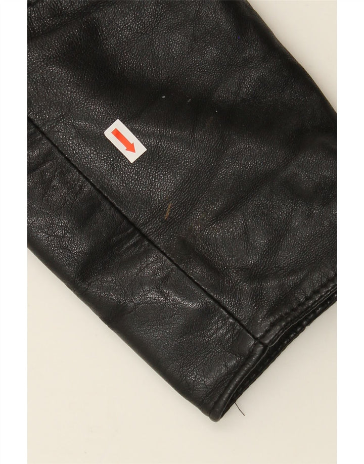 SENSO UNICO Mens Leather Coat UK 44 2XL Black Leather Vintage Senso Unico and Second-Hand Senso Unico from Messina Hembry 