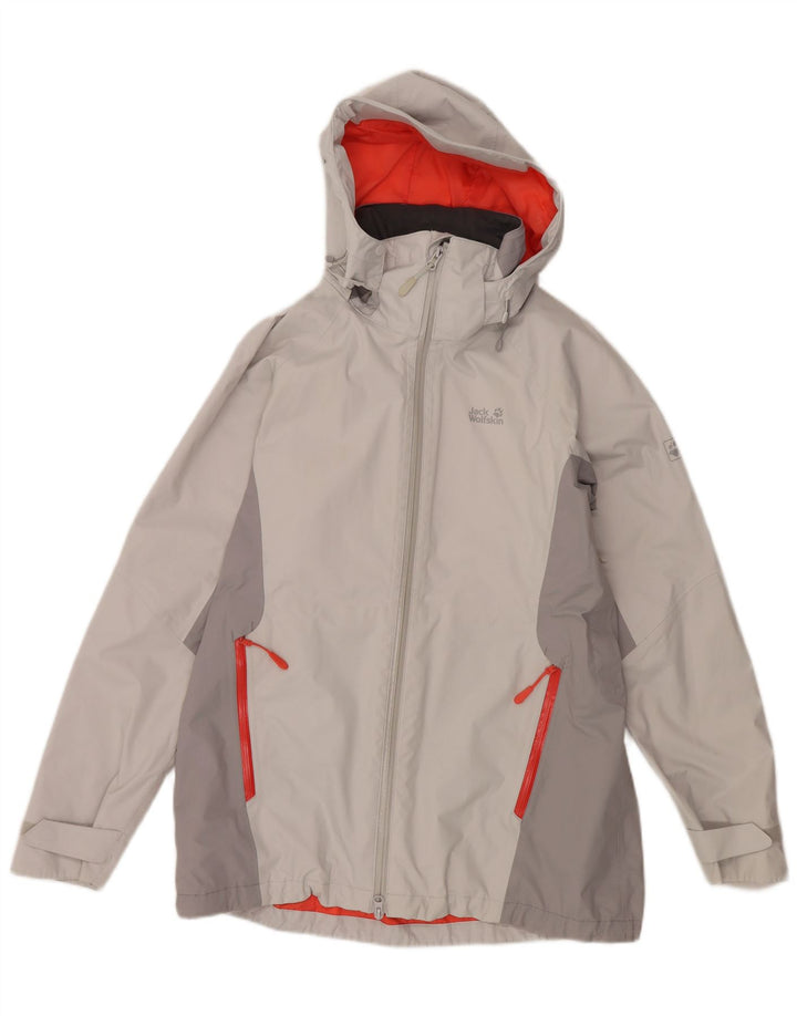JACK WOLFSKIN Γυναικείο τζάκετ αντιανεμικό UK 14/16 Large Grey Colourblock