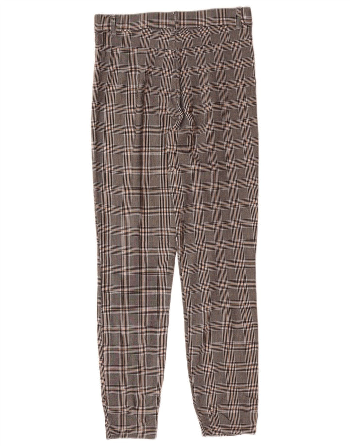 Zara Γυναικείο Slim Casual Παντελόνι Medium W28 L28 Grey Houndstooth Viscose