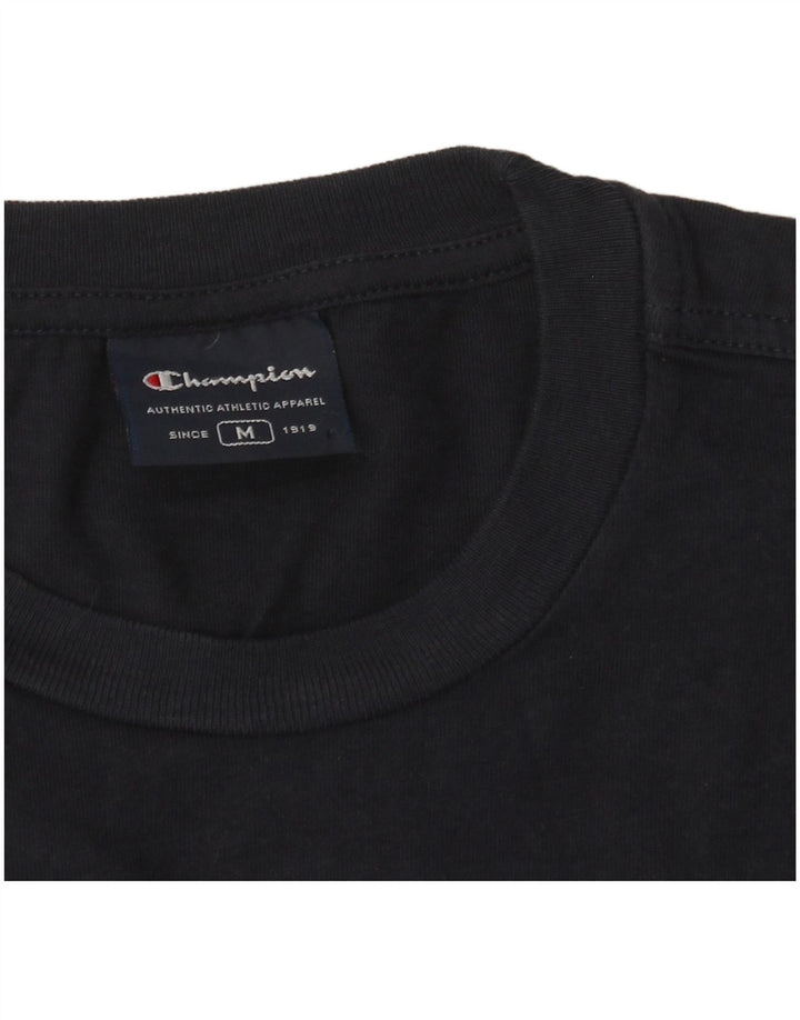 Champion Γυναικείο γραφικό T-Shirt Top UK 14 Medium Navy Blue