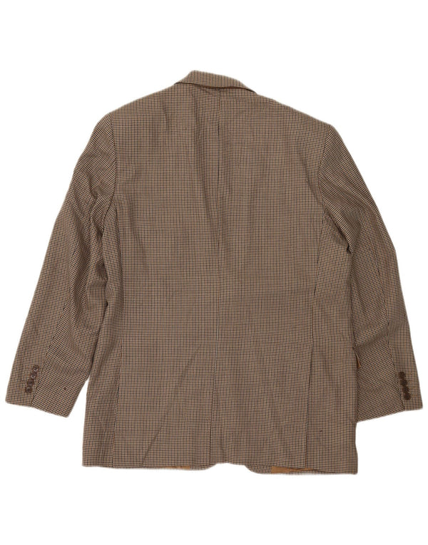 Marks & Spencer Ανδρικό Longline Blazer Jacket UK 42 Large Beige Houndstooth