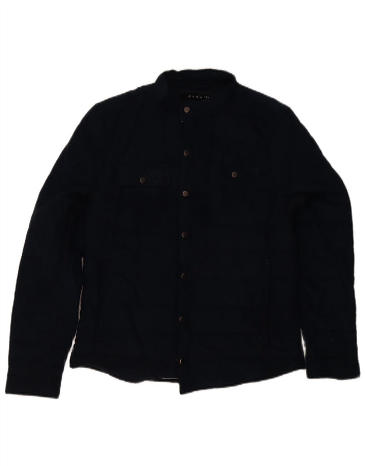 Zara Ανδρικό μπουφάν με επένδυση UK 36 Small Navy Blue Polyester