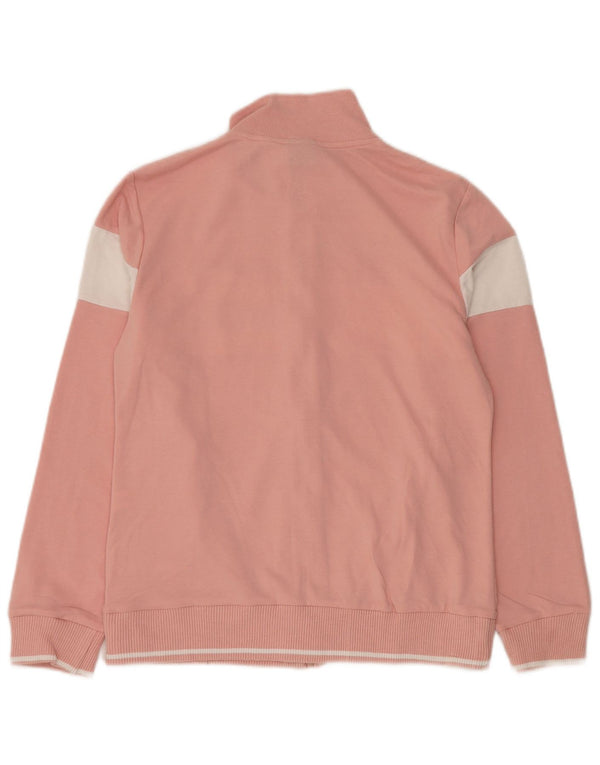 Umbro Womens Tracksuit Top Jacket UK 16 Large Pink Colourblock Cotton