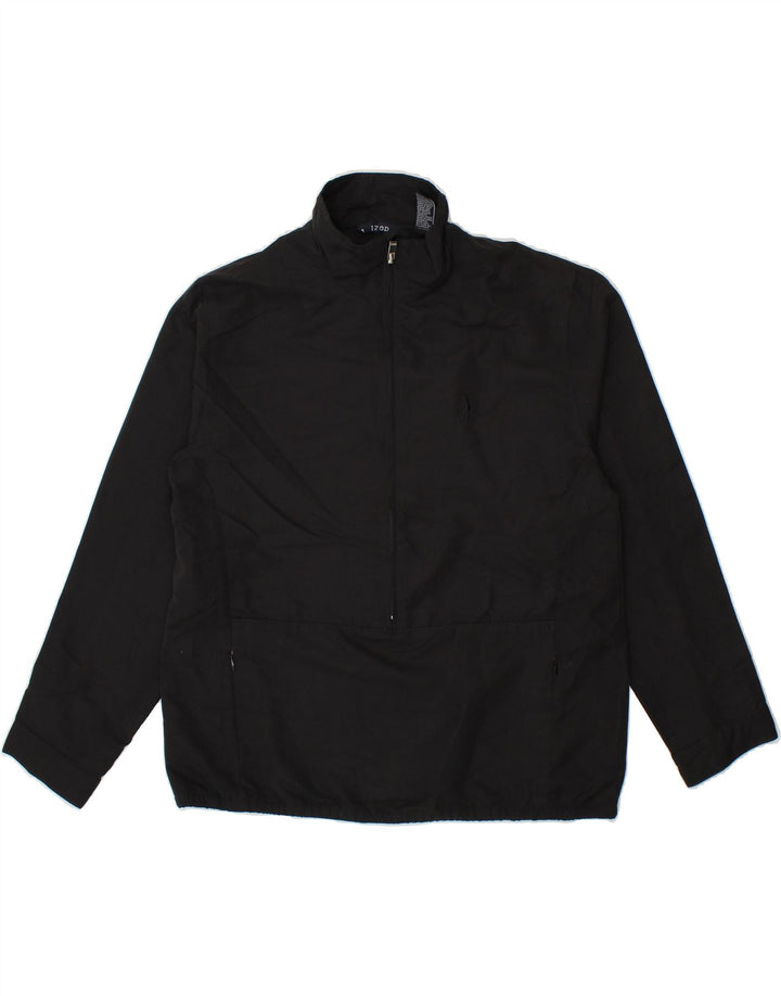 IZOD Mens Pullover Tracksuit Top Jacket Medium Black Polyester Vintage Izod and Second-Hand Izod from Messina Hembry 