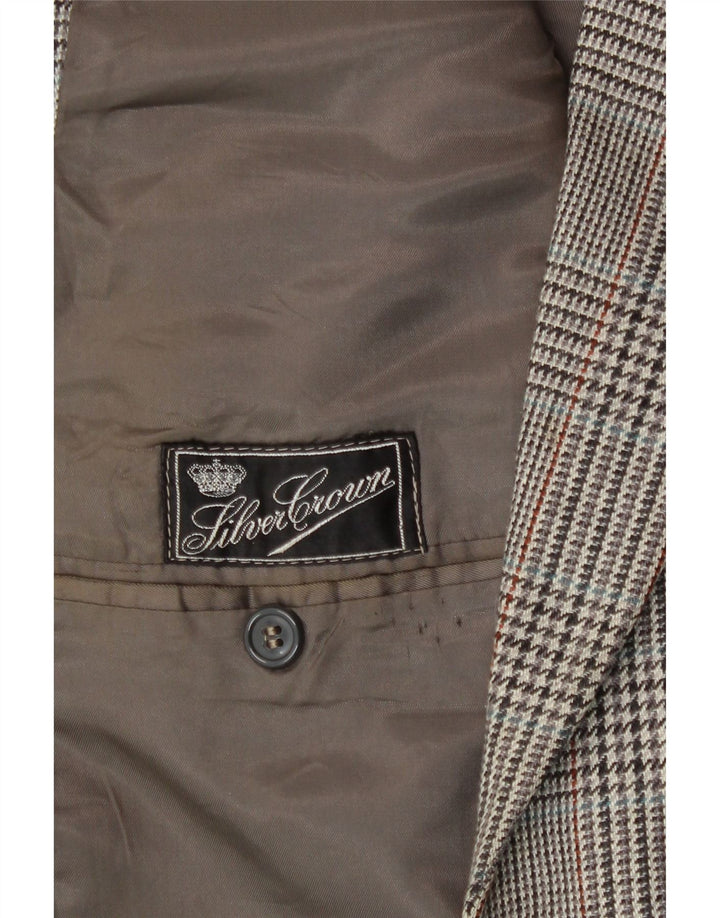 Vintage Ανδρικό σακάκι με 2 κουμπιά σακάκι UK 38 Medium Grey Houndstooth