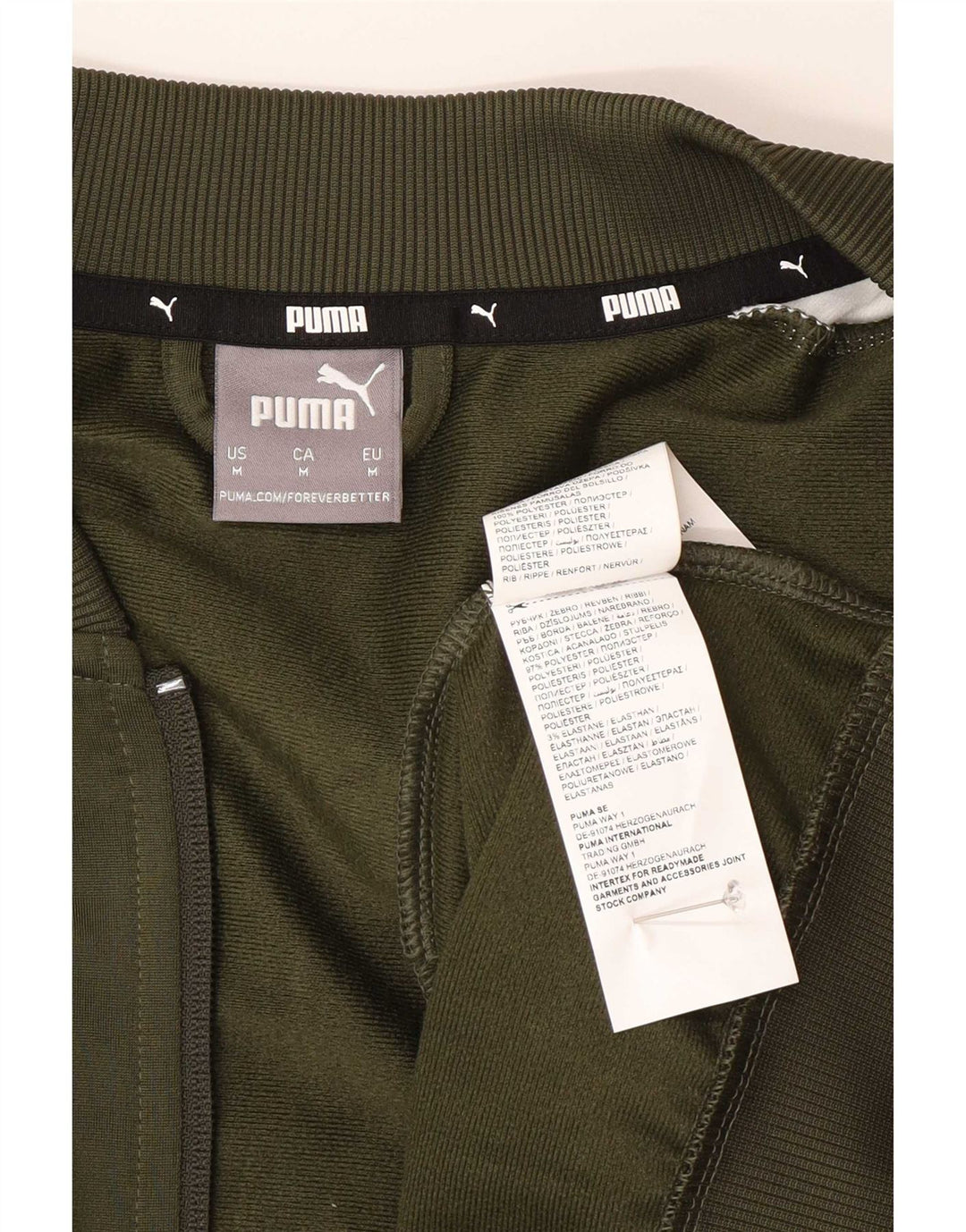 Ανδρική αθλητική φόρμα γραφικών Puma Top Jacket Μεσαίου πράσινου χρώματος πολυεστέρας