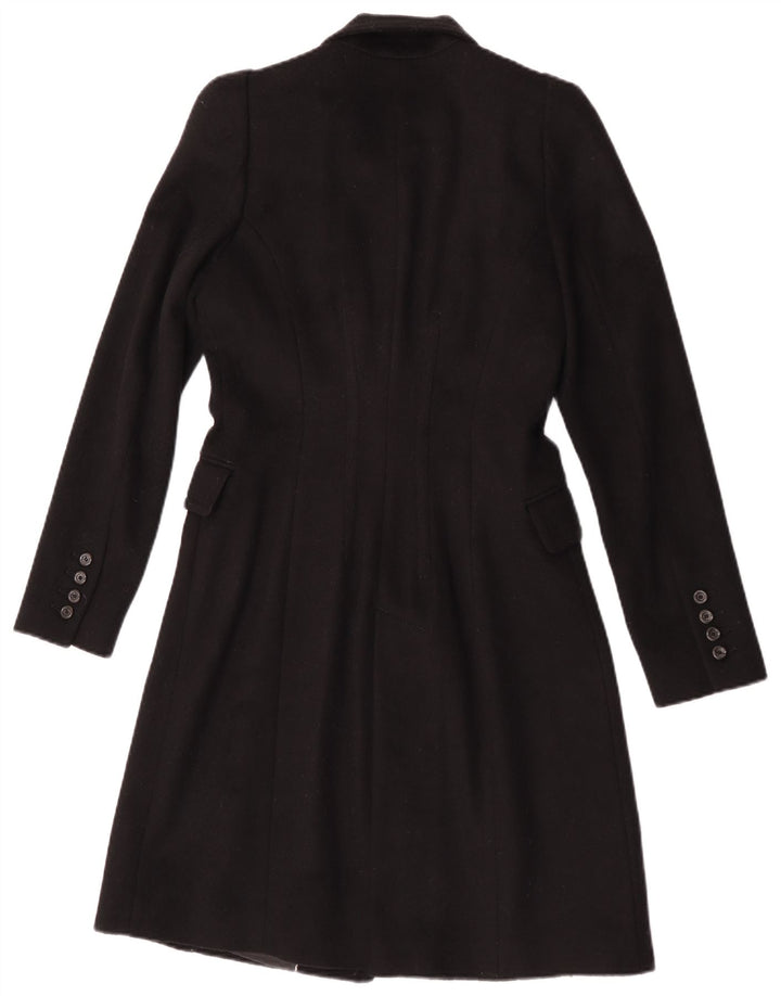 Zara Γυναικείο παλτό με διπλό στήθος UK 10 Small Black Wool