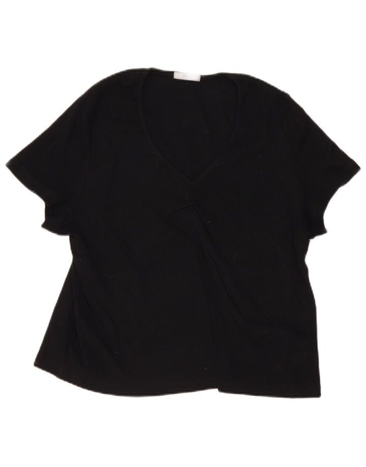 Marks & Spencer Γυναικεία Μπλούζα Τοπ UK 22 3XL Μαύρο βαμβακερό
