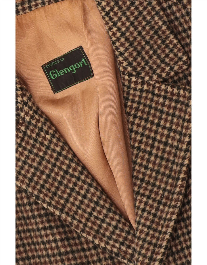 Vintage Ανδρικό Πανωφόρι UK 36 Small Brown Houndstooth