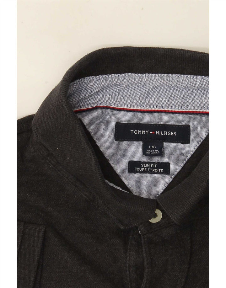 Tommy Hilfiger Ανδρικό πουκάμισο Polo Slim Fit Large Grey