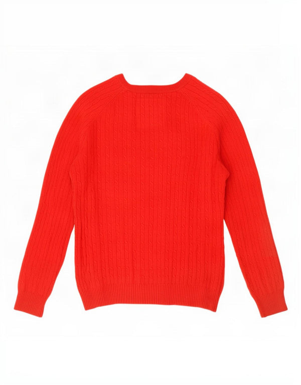 Jack Wills Γυναικείο πουλόβερ με λαιμόκαυμα UK 12 μεσαίο κόκκινο βαμβακερό