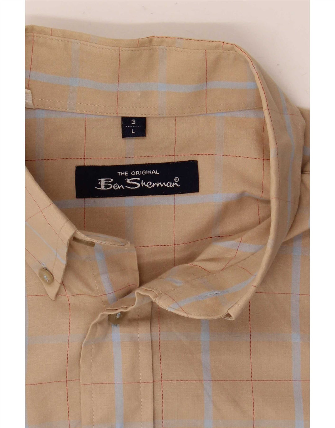Ανδρικό κοντομάνικο πουκάμισο Ben Sherman Μεγάλο μπεζ καρό