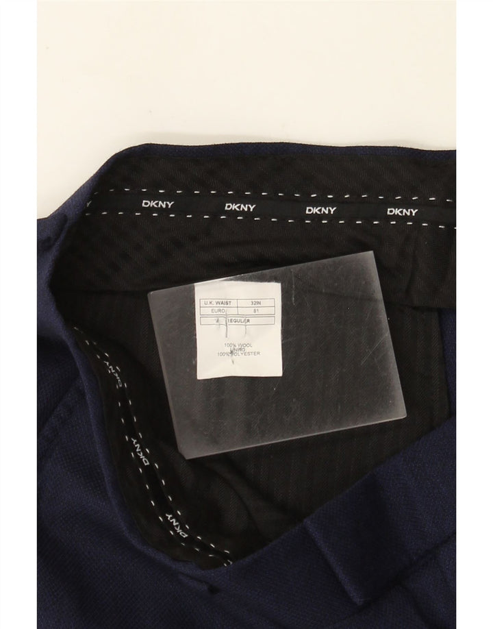 Ανδρικό παντελόνι με κανονική εφαρμογή Dkny W32 L30 Navy Blue Wool