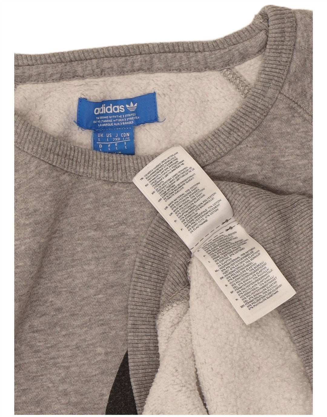 Ανδρικό γραφικό φούτερ ADIDAS, βαμβακερό μεγάλο γκρι