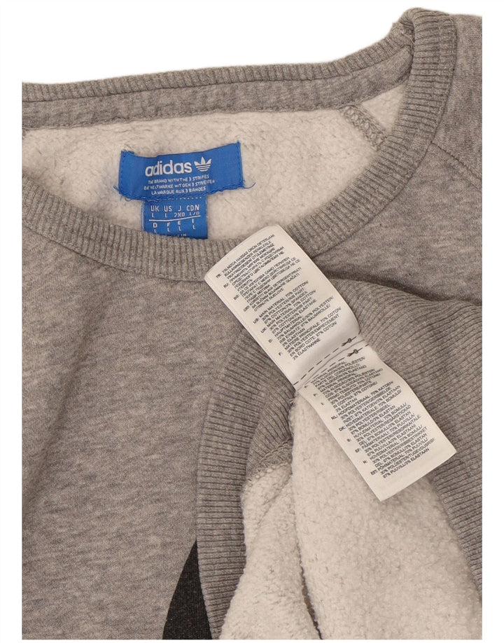 Ανδρικό γραφικό φούτερ ADIDAS, βαμβακερό μεγάλο γκρι