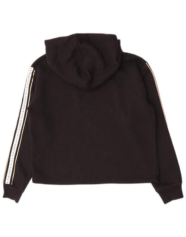 Superdry γυναικείο γραφικό κουκούλα UK 14 Large Black Colourblock Βαμβακερό