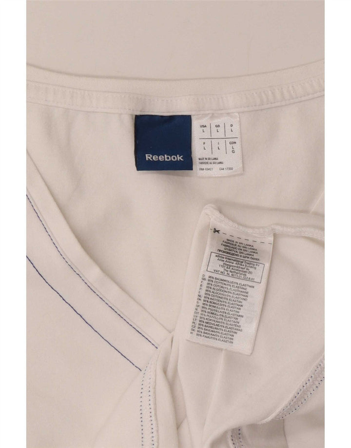 Γυναικείο γιλέκο Reebok τοπ UK 14 μεγάλο λευκό βαμβακερό