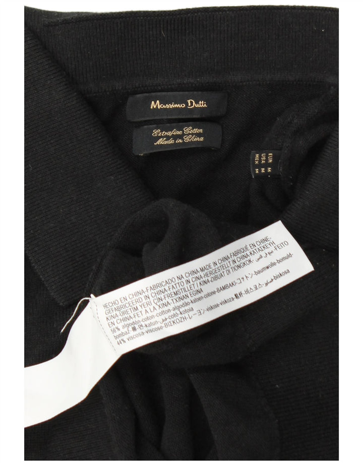 Massimo Dutti Ανδρικό πουλόβερ με λαιμό polo, μεσαίο βαμβακερό