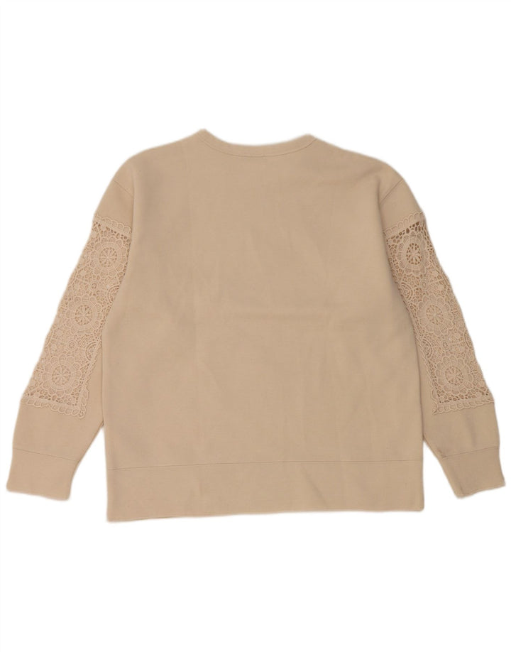 Zara Γυναικεία φούτερ μεγάλου μεγέθους Jumper UK 10 Small Beige Polyester
