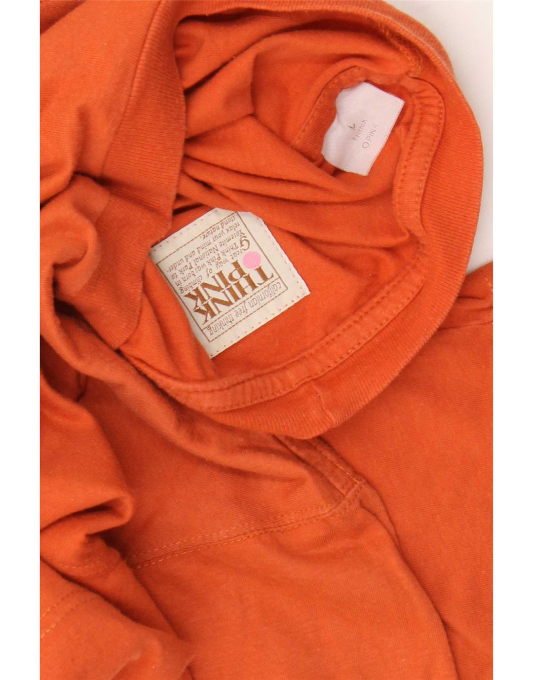 Think Pink Ανδρικό T-Shirt Top μεγάλο πορτοκαλί βαμβακερό