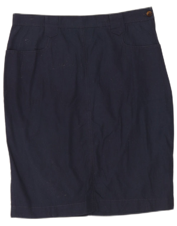 REBECCA Womens Straight Skirt IT 46 Large W29 L22 Navy Blue