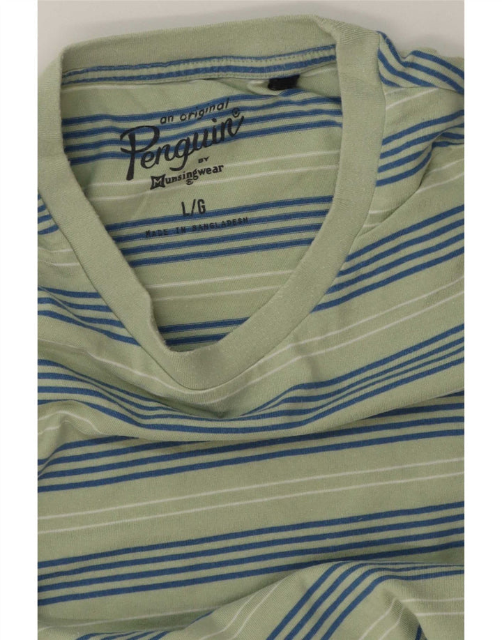 Ανδρικό T-Shirt Penguin Top Μεγάλο Πράσινο Ριγέ