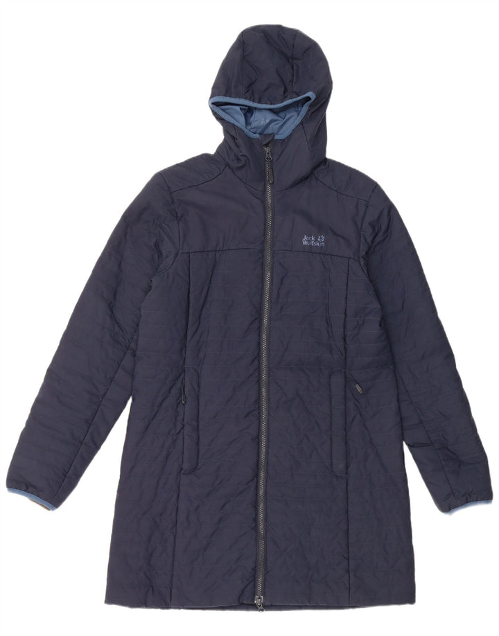Jack Wolfskin γυναικείο παλτό με κουκούλα UK 12 μεσαίο μπλε πολυεστέρας