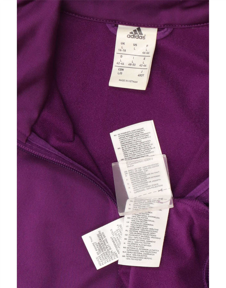 Γυναικεία αθλητική φόρμα Adidas Top Jacket UK 16/18 Large Purple Polyester