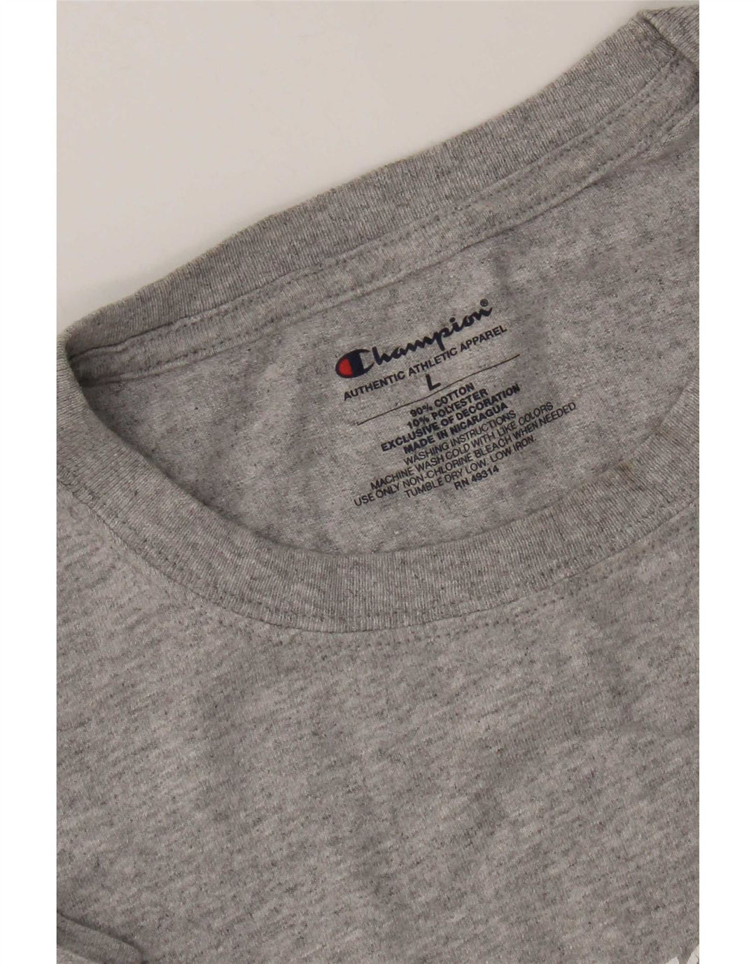 Ανδρικό γραφικό T-Shirt Champion Top Larg γκρι βαμβακερό