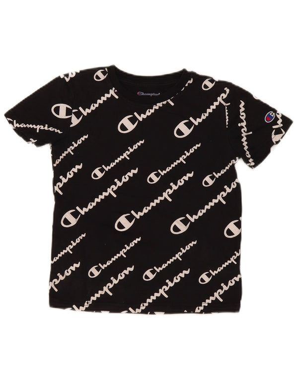 Champion Boys Graphic T-Shirt Top 7-8 ετών Μικρό μαύρο βαμβακερό