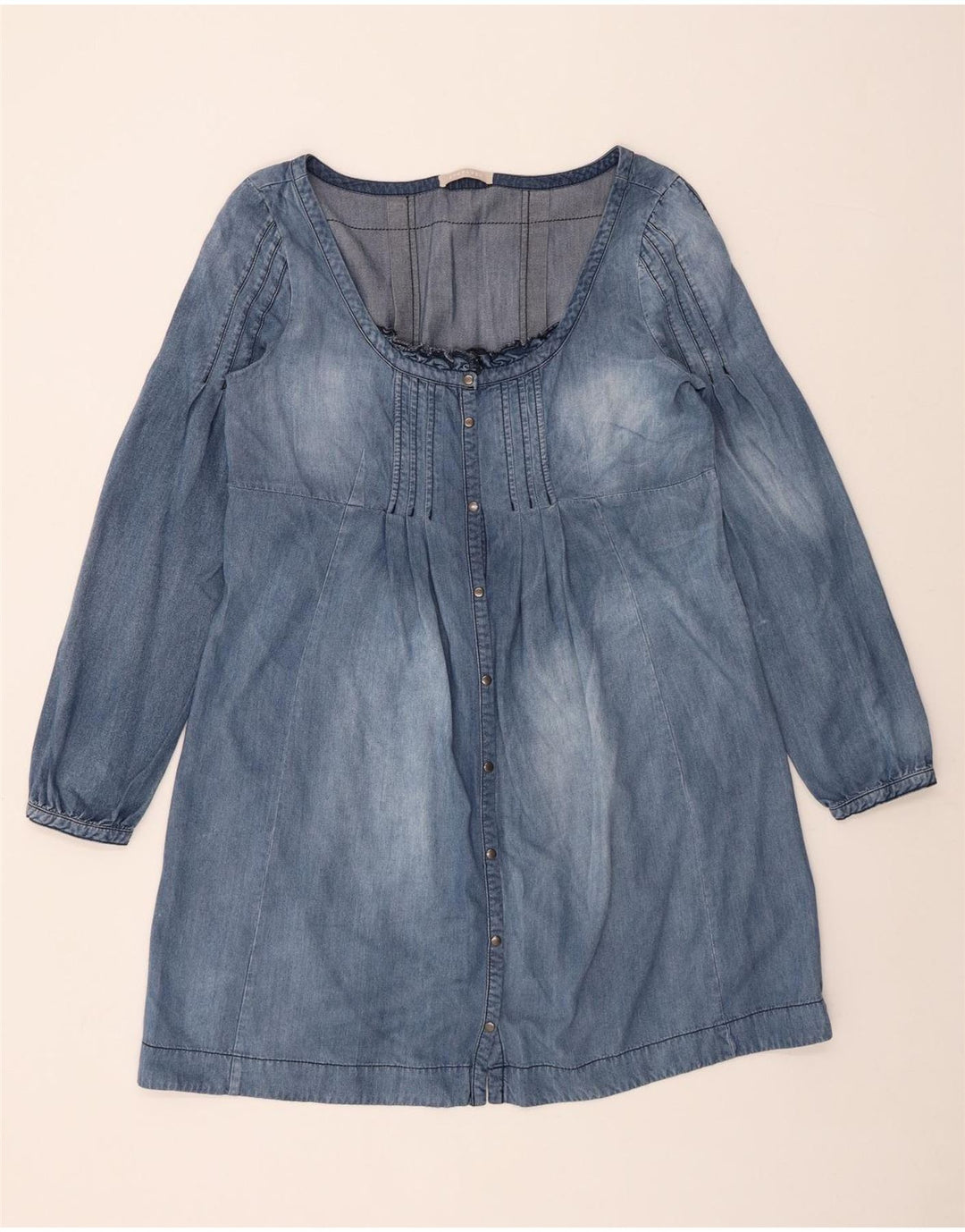 STEFANEL Womens Long Sleeve Denim Dress EU 40 Medium Blue