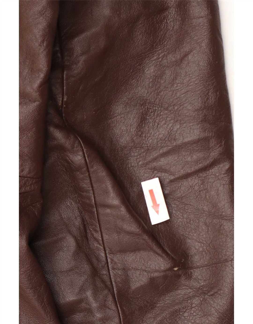 Vintage Ανδρικό Διπλό Δερμάτινο Παλτό UK 36 Small Burgundy