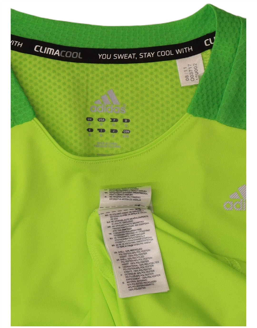 Ανδρικό μπλουζάκι ADIDAS Αθλητικό με μεσαίο πράσινο ριγέ πολυεστέρα