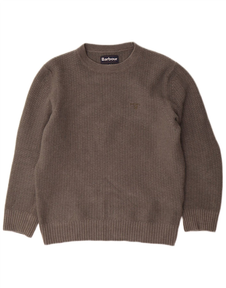 Barbour Boys Crew Neck Jumper πουλόβερ 11-12 ετών Μεσαίο γκρι μαλλί