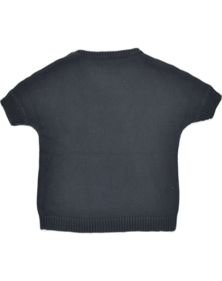 GAP Womens Short Sleeve Boat Neck Jumper Sweater UK 10 Small Black Cotton | Vintage Gap | Thrift | Second-Hand Gap | Used Clothing | Messina Hembry 