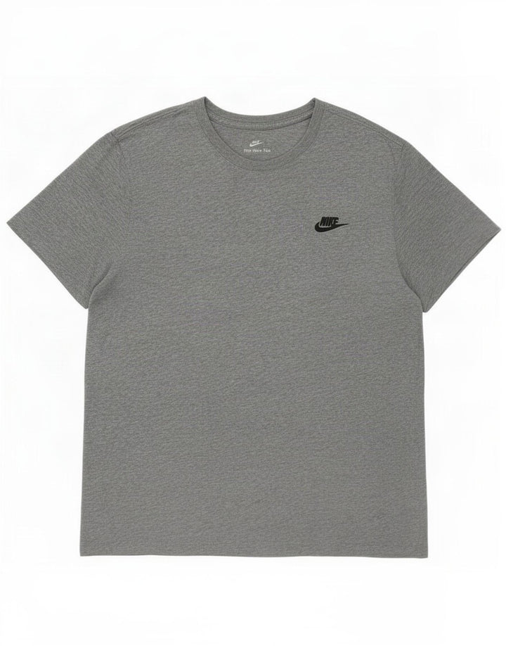 Ανδρικό μπλουζάκι Nike, μεγάλο γκρι βαμβακερό