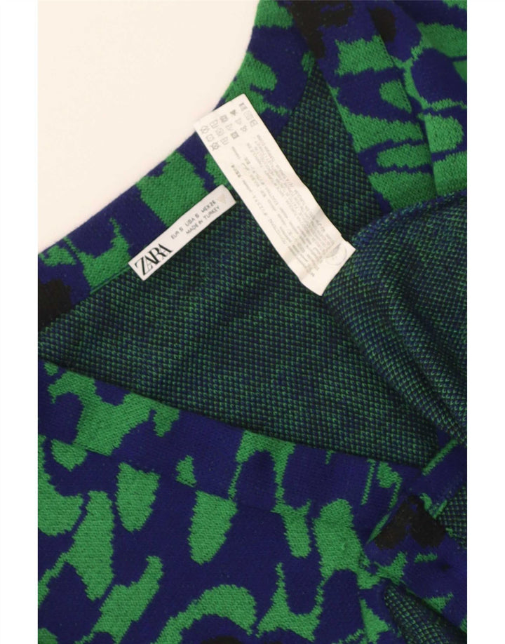 Zara Γυναικείο σακάκι blazer 3 κουμπιών UK 10 Small Green Floral Polyester
