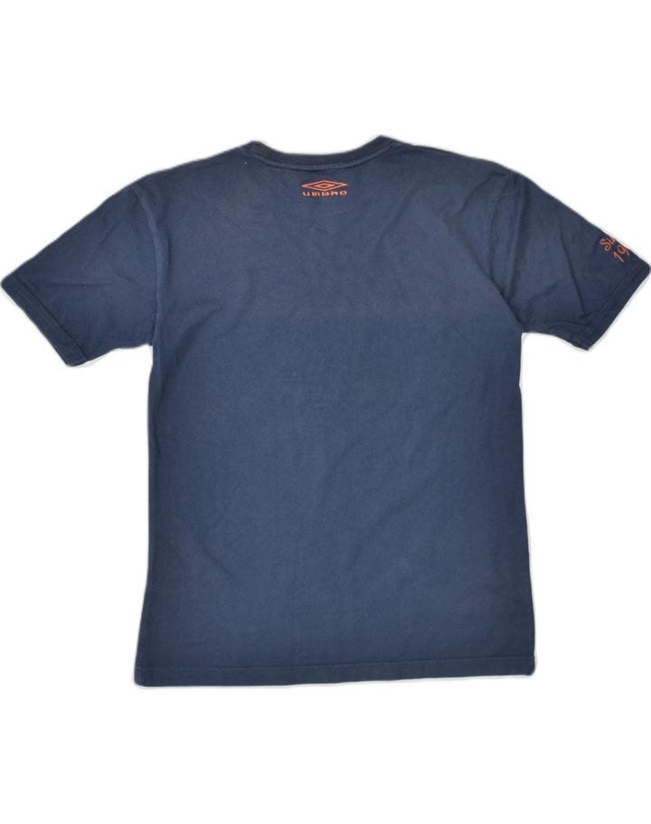 UMBRO Womens Graphic T-Shirt Top UK 10 Small Blue Cotton | Vintage | Thrift | Second-Hand | Used Clothing | Messina Hembry 