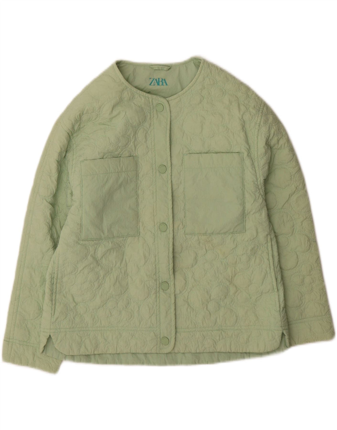 Zara Γυναικείο Καπιτονέ μπουφάν UK 4 XS Green Nylon